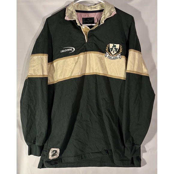 Lansdowne Other - Ireland Three Shamrock Rugby Shirt Unisex Polo Shirt by Lansdowne Size XL
